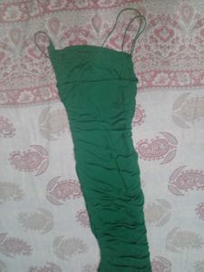 Savana Emerald Green Ruched Midi Dress