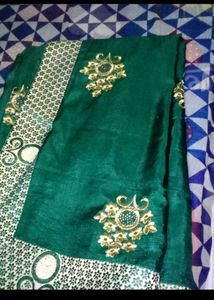Elegant Emerald Green Saree