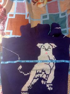 Hand made Knit Sweater with Dog Gr