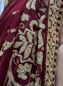 Elegant Embroidered Red Saree with blouse