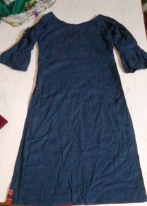 new Embroidered Blue Kurta with designer sleeve