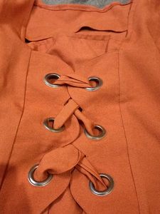 Orange Lace-Up Corset Top