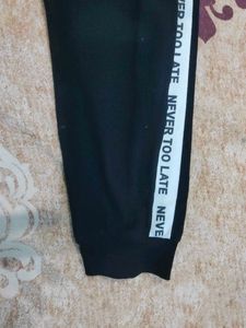 Black Joggers with Striped Side