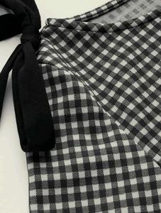 Savana Black &amp; White Checkered Bow Top |