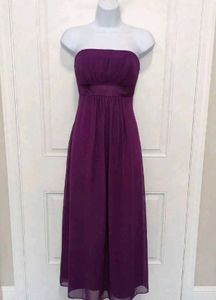 Elegant Strapless Deep Purple Gown
