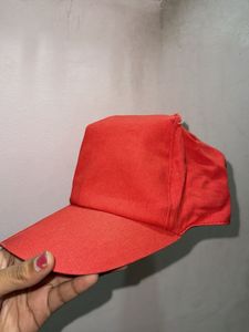 Bright Red Baseball Cap