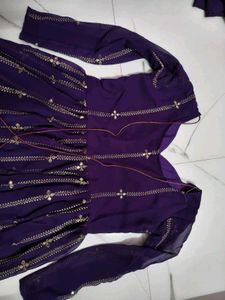 Elegant Purple Embellished Anarkali Gown