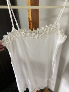 White Lace Trim Camisole