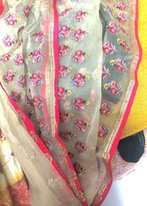 Banarasi Silk ethnic gown suit set..