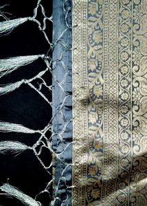 Elegant Grey Saree with Golden Floral Print
