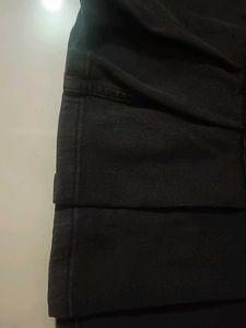 pleted denim black skirt