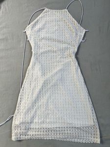 White backless Crochet Sundress