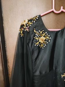 Elegant Black Embellished Gown..