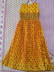 Beautiful Yellow Printed Ethnic Gown