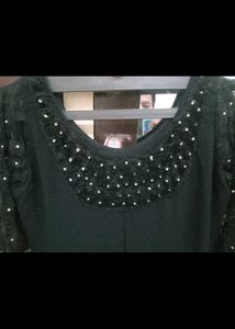 Black Embellished desighner sellerve kurti
