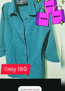 Stylish Teal Collared Button-Up Shirt