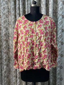 Floral Print Button-Up Blouse