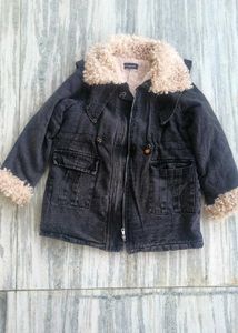 Denim Jacket with Fur Collar, furjacket,furcoat