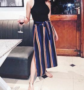 Striped Wide-Leg Pants