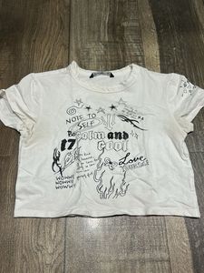 Graphic Print Cropped T-Shirt