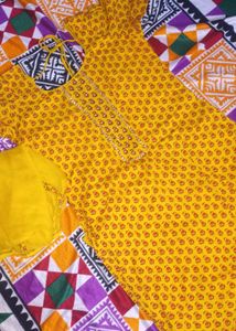 Yellow Chudidhar Set|Self-Stitched|Can Be Loosened