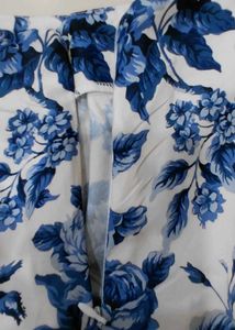 Blue Floral Print Blouse