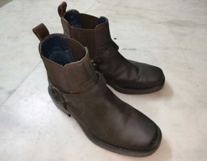 Brown Biker Harness Boots