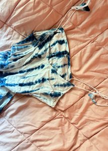 Boho Blue &amp; White Tie-Dye Maxi Dress
