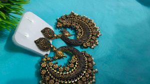 Peacock Heavy Statement Earrings