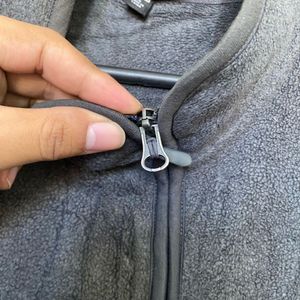 Uni qlo Gray Fleece Zip-Up Jacket