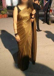 Elegant Gold Metallic Saree