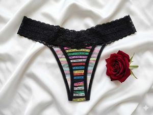 Lace Trim Thong Panty