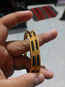 Elegant Gold & Black Bangles