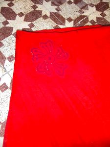 Elegant Red Chiffon Saree