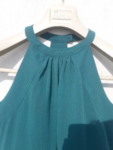 H&amp;M Teal Sheer Midi Dress