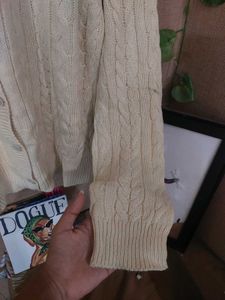 Cream Cable Knit Cardigan
