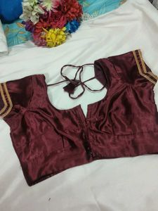 Elegant Maroon Satin Blouse