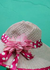 Chic Pink Polka Dot Sun Hat