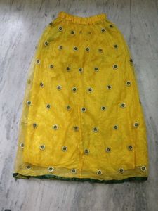 Sunny Yellow Embroidered Maxi Skirt