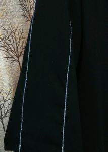 Dark Black Abaya With Work On Hands