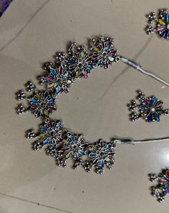 Navratri Colorful Flower Jewelry Set💞