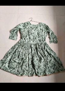 Green Printed Kurta Set with sharara and Dupatta