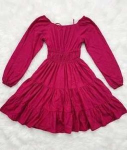 Brand new Chic Magenta Tiered Mini Dress