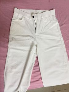 Cream Corduroy Wide Leg Pants