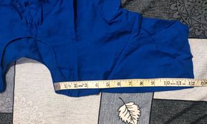 sttiched Blue cotton Blouse