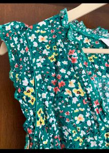 Green Floral Mini Dress