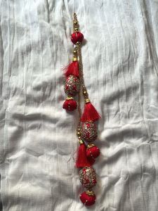 Red lehenga Tassel
