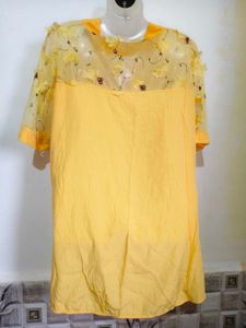 🔥BUY 1, GET 1 FREE🔥Yellow Floral Embellished Top