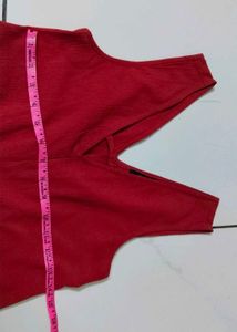 Red Wide-Leg Jumpsuit