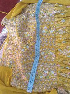 Nyra cutYellow Embroidered kurta Choli Set